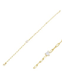 Dainty Heart Charm Chain Design Charm Bracelet Handmade Turkish 925 Sterling Silver Jewelry
