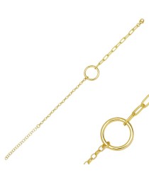 Hollow Round Charm Link Chain Design Charm Bracelet Handmade Turkish 925 Sterling Silver Jewelry