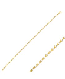 Elegant Zircon Stone Detailed Charm Bracelet 925 Sterling Silver Handmade Whole Turkish Jewelry