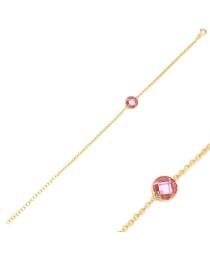 Pink Quartz Design Charm Thin Bracelet Turkish Whole Handmade 925 Sterling Silver Jewelry