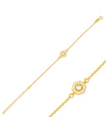 Trendy Hexagon Zirconia Stone Charm Bracelet Whole Handmade Turkish 925 Sterling Silver Jewelry