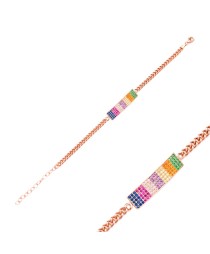 Colorful Rectangle Shape Bracelet Whole Handcraft 925 Sterling Silver Jewelry