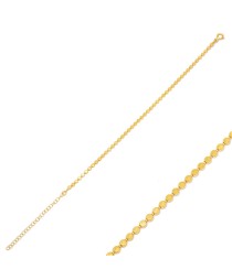 Round Press Chain Necklace Dainty Desing Turkish 925 Sterling Silver Jewelry