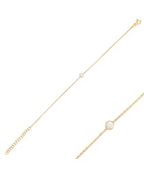 Minimalistic Zircon Stone Charm Bracelet Turkish 925 Sterling Silver Jewelry