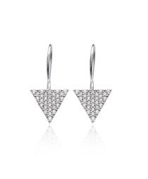 Delicate Triangle Earrings Turkish Whole 925 Sterling Silver Jewelry