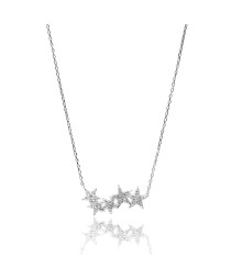 Star Design Turkish Whole Handcrafted Pave Silver Necklace
