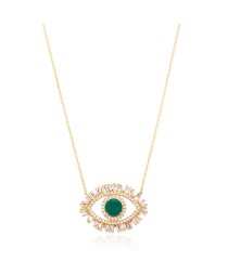 Evil Eye Baguette Zircon Handmade Turkish Whole Silver Pendant