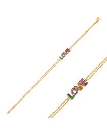 Rainbow Love Letter Design Bracelet Turkish Whole 925 Sterling Silver Jewelry