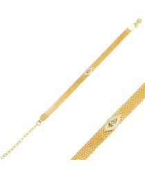 Best Selling Evil Eye Design Mesh Chain Bracelet Handmade Whole Turkish 925 Sterling Silver Jewelry