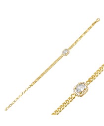 Dainty Zircon Stone Geometric Shape Charm Bracelet Whole Turkish 925 Sterling Silver Jewelry