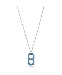 Turquoise Zircon Geometric Design Charm Pendant Necklace Whole Turkish 925 Sterling Silver
