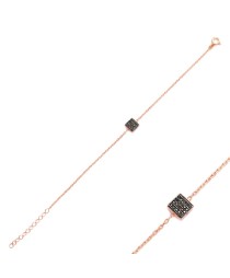 Delicate Square Bracelet Whole 925 Sterling Silver Jewelry