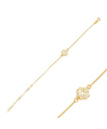 White Zircon Stone Four Clover Charm Bracelet Handmade Whole Turkish 925 Sterling Silver Jewelry