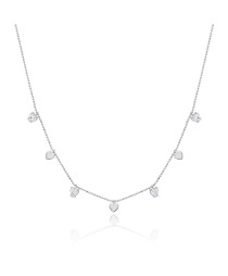 Heart Design Plain and Zircon Stone Turkish Whole 925 Silver Shaker Necklace