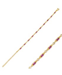 Ruby Stone Trendy Bracelet Turkish Whole Handmade 925 Sterling Silver Jewelry