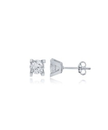 Four Square Claw Zircon Stone Earrings Whole Turkish 925 Sterling Silver Jewelry