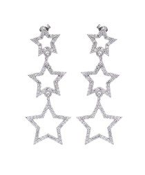 Star Turkish Whole Handcrafted Silver Bridal Earring
