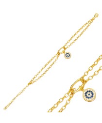 Dainty Mix Stone Round Shape Layered Chain Charm Bracelet Whole Turkish 925 Sterling Silver Jewelry