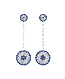Evil Eye Long Dangle Turkish Whole Sterling Silver Ear Cuff Earring