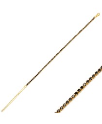 Black Zircon Stone Elegant Tennis Bracelet Handcrafted 925 Sterling Silver Jewelry