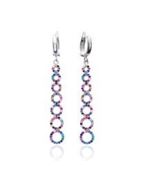 Mix Stone Bar Circles Earrings Whole Turkish Sterling Silver Earring
