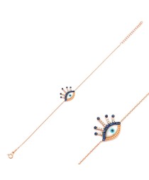 Evil Eye Design Unique Silver Bracelet Handmade Sterling Silver Jewelry