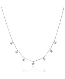 Minimalist Star Design Shaker Turkish Whole Handcrafted Silver Zirconia Stone Necklace