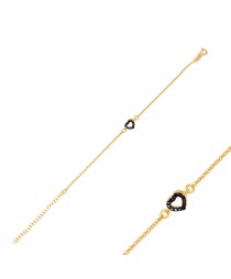 New Arrival Black Zircon Stone Heart Charm Bracelet Handmade Whole Turkish 925 Sterling Silver Jewelry