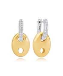 Chic Oval Charm Zircon Stone Mix Plated Earring Turkish Whole Handmade 925 Sterling Silver Jewelry