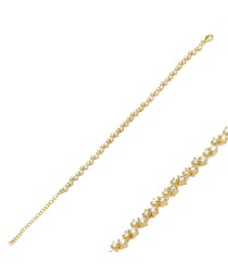 Stylish Shiny Clear Zircon Stone Charm Bracelet Handmade Turkish 925 Sterling Silver Jewelry