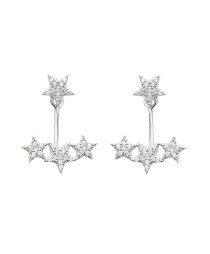 Silver Ear Jacket Cuff Star Design Earring Turkish Whole Handcrafted Jewelry