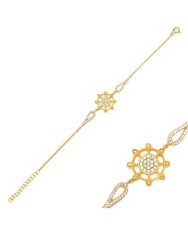 Ship Wheel Shape Design Charm Bracelet Women 925 Sterling Silver Turkish Jewelry