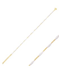 Minimalistic White Enamel Bracelet Turkish 925 Sterling Silver Jewelry