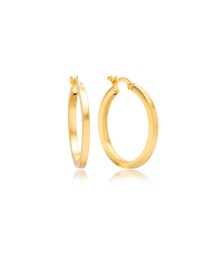 22K Gold Plain Design Hoop Vintage Earrings Handcrafted Whole 925 Sterling Silver Jewelry