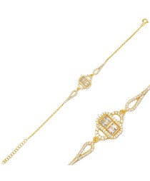 Trendy Baguette Charm Women Bracelet Turkish Handcrafed 925 Sterling Silver Jewelry