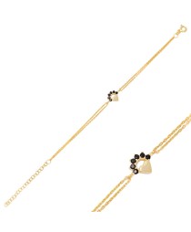 Divine Heart Black Zircon Bracelet Turkish Whole 925 Sterling Silver Jewelry