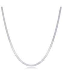 Italian Chain Rhodium Plated Chain Silver Necklace