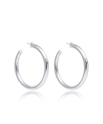 Round Ø50 mm Earring Whole Handmade Turkish 925 Silver Sterling Jewelry