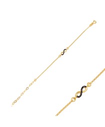 New Fashion Infinity Black Zircon Charm Bracelet Handmade Whole Turkish 925 Sterling Silver Jewelry