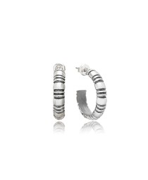 Plain Oxidized Plated Stud Hoop Earrings Handcrafted Whole 925 Sterling Silver Jewelry