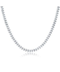 Dainty Design Zircon Stone Chain Necklace Turkish Handmade 925 Sterling Silver Jewelry