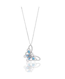 Turkish Whole Handcrafted Silver Enamel Butterfly Pendant