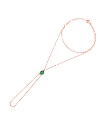 Emerald Stone Minimalist Silver Slave Bracelet Handmade Sterling Silver Jewelry
