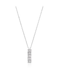 Baguette Shape Stone Silver Pendant Whole Sterling Silver Jewelry