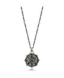 Flower Emerald Stone Authentic Medallion Pendant Whole Turkish Handcrafted Silver Jewelry