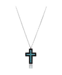 Turkish Whole 925 Silver Sterling Nano Tuqruoise Cross Pendant