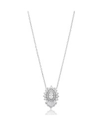 Baguette Shape Stone Silver Pendant Whole Sterling Silver Jewelry