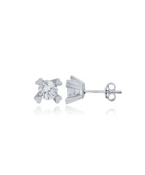 Four Heart Claw Zircon Stone Earrings Whole Turkish 925 Sterling Silver Jewelry
