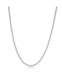 Gourmet Rhodium Plated Chain Silver Necklace