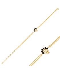 Four Leaf Clover Black Zircon Bracelet Turkish Whole 925 Sterling Silver Jewelry